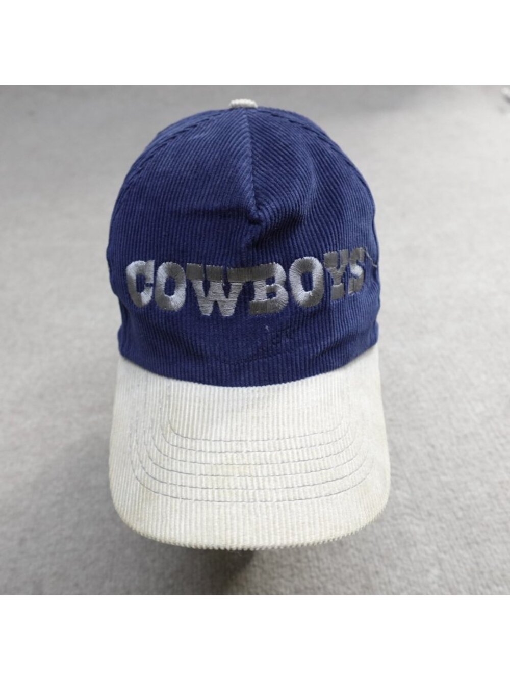 Vintage Dallas Cowboys Hat Blue Embroidered Logo Corduroy NFL Starline